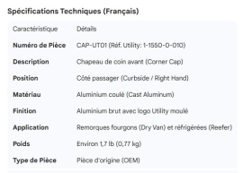 UTILITY CORNER CAP 1-1550-010