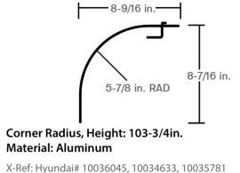 HYUNDAI CORNER RADIUS 103-3/4" CUT LENGTH	