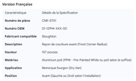 STOUGHTON CORNER RADIUS 107" PPW 01-12994-XXX-00