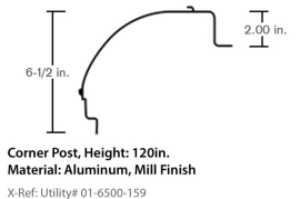 UTILITY CORNER RADIUS ALUM 120" 1-6500-159