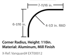 VANGUARD CORNER RADIUS 110" ALUM EXT00012