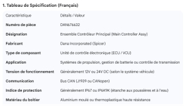 DANA MAIN CONTROLLER ASSY