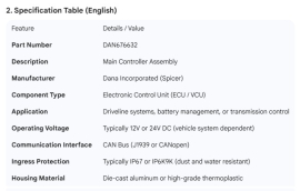 DANA MAIN CONTROLLER ASSY