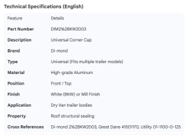 DI-MOND CORNER CAP UNIVERSAL