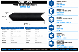 CORNER TAB 3/4" X 3-1/16" BLACK