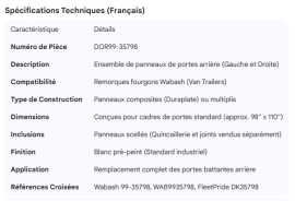 WABASH DOOR ASSY LH & RH (SEE ADDITIONAL ITEM INFO)