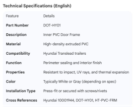 HYUNDAI INNER PVC DOOR FRAME