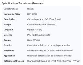 HYUNDAI DOOR FRAME PVC WHT 9'