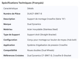 DUAL DYNAMICS CROSSFIRE SS BRACKET "B"