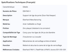 EBERHARD DOOR ROD KEEPER