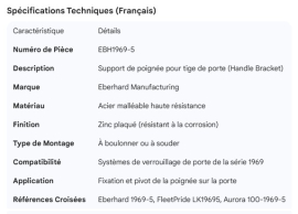 EBERHARD DOOR ROD HANDLE BRACKET