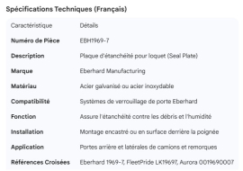EBERHARD LATCH SEAL PLATE
