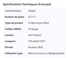WIRE GREEN 14G 100' ROLL