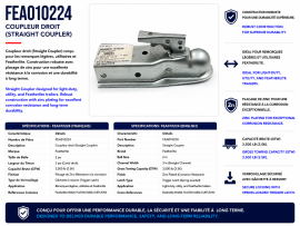FEATHERLITE COUPLER DRAG STRAIGHT 2" 3.5K ZINC