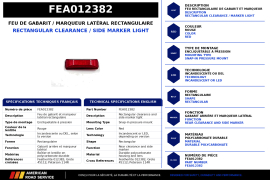FEATHERLITE LAMP C/M RECT SNAP-IN RED