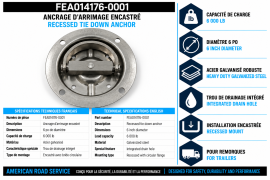 FEATHERLITE TIE DOWN RECESSED 6" DIA W/DRAIN 6000LBS