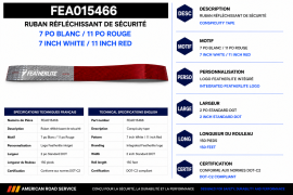 FEATHERLITE REFLECTIVE TAPE 7"WHT/11"RED FTHR LOGO (150 RL)