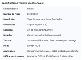 FEATHERLITE FLOOR MAT 48" X 96"