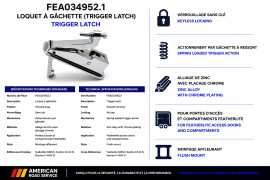 FEATHERLITE LATCH TRIGGER NO KEY CHROME SMOOTH