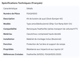 FEATHERLITE DOCK BUMPER KIT SHIP-OUT RAMP BOLT-ON