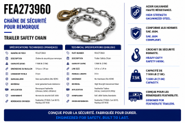 FEATHERLITE SAFETY CHAIN 7.5K GVW 1/4 X 1/4 NO HDW 31"