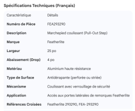 FEATHERLITE STEP PULL-OUT 25' 4' DROP
