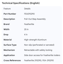 FEATHERLITE STEP PULL-OUT 25' 4' DROP