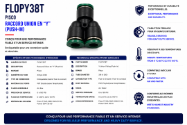 PISCO PUSH-IN FITTING 3/8" TUBE UNION "Y"