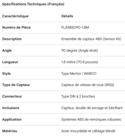 SENSOR ABS KIT 90DEG MERITOR STYLE