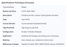 BRAKE CHAMBER STD STROKE LONG ROD ROTATED
