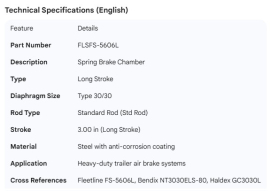 BRAKE CHAMBER LONG STROKE STD ROD