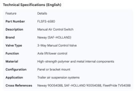 NEWAY MANUAL SWITCH 90054088