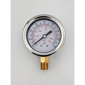 AIR GAUGE LIQUID FILLED 2.5" 160PSI 1/4NPT BOTTOM