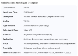 HEIGHT CONTROL VALVE VS-228