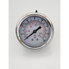AIR GAUGE LIQUID FILLED 2.5" 160PSI 1/4NPT CTR BACK