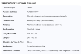 UTLITY DOOR HINGE ALUMINUM REEFER