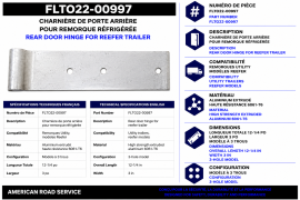 UTLITY DOOR HINGE ALUMINUM REEFER