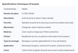 DOOR HOLDBACK SPRING LOADED