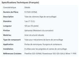 DOOR LOCKROD PIPE 1" X 120" GALV