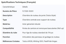 TODCO STYLE ROLLER HINGE 69035