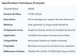 TIRE CARRIER MOUNTING KIT