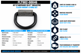 D-RING KIT 4-3/4"H X 4-1/4"W, 3" RING CLIP,6K LB WL