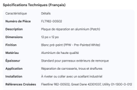 ALUMINUM PATCH 12" X 12" PPW