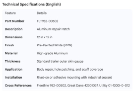 ALUMINUM PATCH 12" X 12" PPW