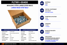STEP BOLT ZINC 1/4 X 1-1/4" (100)