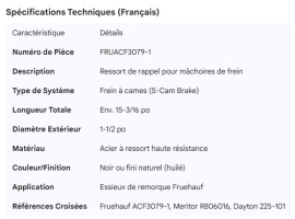 FRUEHAUF BRAKE RETURN SPRING