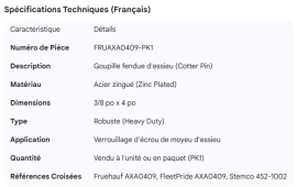 FRUEHAUF AXLE COTTER PIN