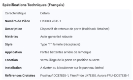 FRUEHAUF HOLDBACK RETAINER