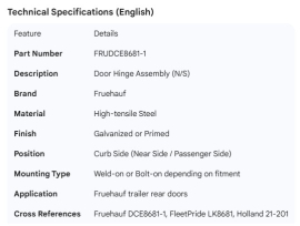 FRUEHAUF N/S DOOR HINGE