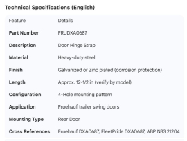 FRUEHAUF HINGE STRAP